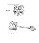 14K White Gold Diamond Solitaire Stud Earrings