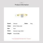 10K Yellow Gold Simple Diamond Square Ring for Women