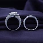 Double Halo Lab Grown Diamond Bridal Ring Set