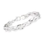Italian Sterling Silver Braided Bracelet - 8 Inches