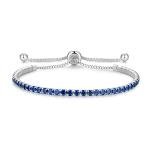 Sterling Silver Sapphire Tennis Bracelet for Women