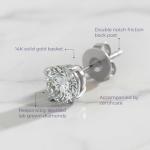 Half Carat Diamond Stud Earrings in 14K White Gold