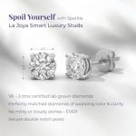 Half Carat Diamond Stud Earrings in 14K White Gold