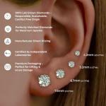 Half Carat Diamond Stud Earrings in 14K White Gold