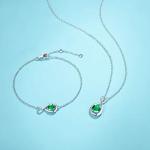 Emerald Infinity Pendant Necklace in Sterling Silver