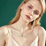 Emerald Infinity Pendant Necklace in Sterling Silver