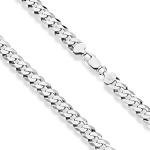 Miabella 925 Silver Diamond-Cut Cuban Link Necklace