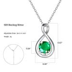 Emerald Infinity Pendant Necklace in Sterling Silver