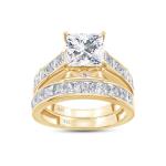 Princess Cut Moissanite Bridal Set Ring