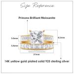 Princess Cut Moissanite Bridal Set Ring