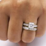 Princess Cut Moissanite Bridal Set Ring