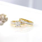 Princess Cut Moissanite Bridal Set Ring