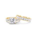 Princess Cut Moissanite Bridal Set Ring