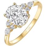 Moissanite Oval Engagement Ring in Gold Vermeil
