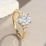 Moissanite Oval Engagement Ring in Gold Vermeil