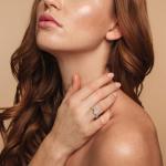 Moissanite Oval Engagement Ring in Gold Vermeil