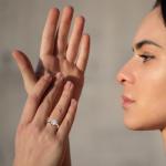 Moissanite Oval Engagement Ring in Gold Vermeil