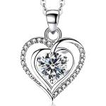 Heart Birthstone Pendant Necklace in Sterling Silver