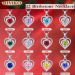 Heart Birthstone Pendant Necklace in Sterling Silver