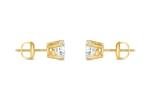 1 Ct Lab Grown Diamond Yellow Gold Stud Earrings