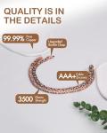 Pure Copper Magnetic Necklace with Sparkling Zirconia