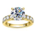 AnuClub Moissanite 4.3ct Round Engagement Ring