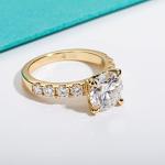 AnuClub Moissanite 4.3ct Round Engagement Ring