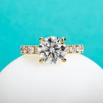 AnuClub Moissanite 4.3ct Round Engagement Ring