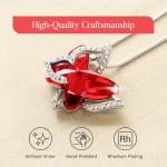 Butterfly Crystal Necklace with Ruby Red Birthstone