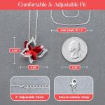 Butterfly Crystal Necklace with Ruby Red Birthstone