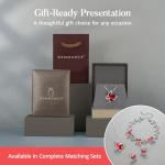 Butterfly Crystal Necklace with Ruby Red Birthstone