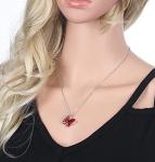 Butterfly Crystal Necklace with Ruby Red Birthstone