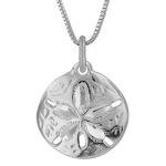 Hawaiian Silver Sand Dollar Pendant Necklace - 18 Inch