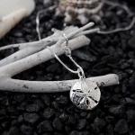 Hawaiian Silver Sand Dollar Pendant Necklace - 18 Inch