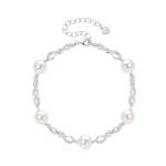 Sterling Silver Infinity Pearl Bracelet for Women