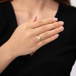 10k Gold Crystal Cultured Pearl June Birthstone Ring