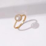 10k Gold Crystal Cultured Pearl June Birthstone Ring