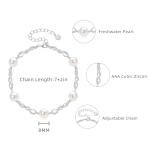 Sterling Silver Infinity Pearl Bracelet for Women