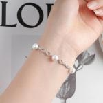 Sterling Silver Infinity Pearl Bracelet for Women
