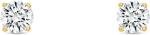 Half Carat Round Diamond Stud Earrings in Gold