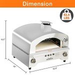 Portable Gas Pizza Oven with 13-inch Stone