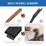 Bristle-Free Grill Brush with Wood Handle