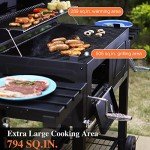 Extra Large Charcoal BBQ Grill with Side Tables