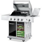 NutriChef 5-Burner Propane Gas Grill - Stainless Steel