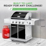 NutriChef 5-Burner Propane Gas Grill - Stainless Steel