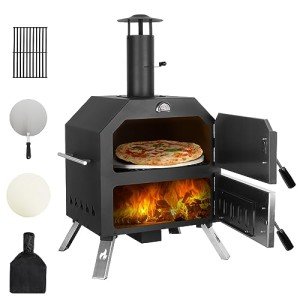 Portable 12” Wood Fired Pizza Oven for Backyard BBQ
