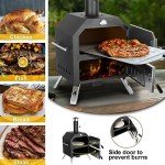 Portable 12” Wood Fired Pizza Oven for Backyard BBQ