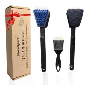 3-Piece Nylon Grill Brush Cleaning Set