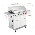 Royal Gourmet 5-Burner Propane Gas Grill with Side Burner
