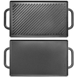 Cast Iron Reversible Grill Griddle Pan - 13x8.25